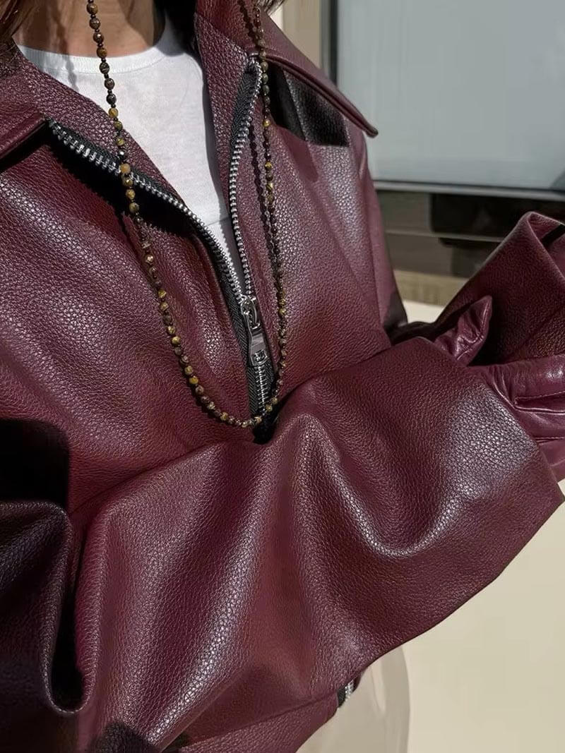 Reveré™ | Veste en cuir rouge