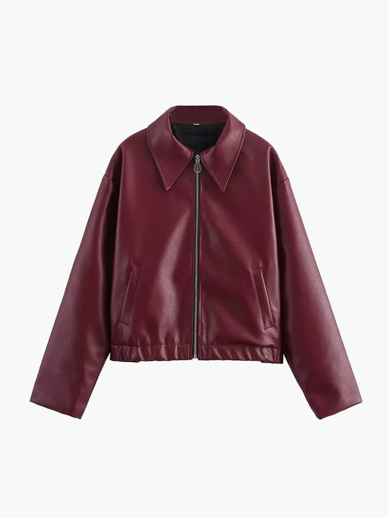 Reveré™ | Veste en cuir rouge