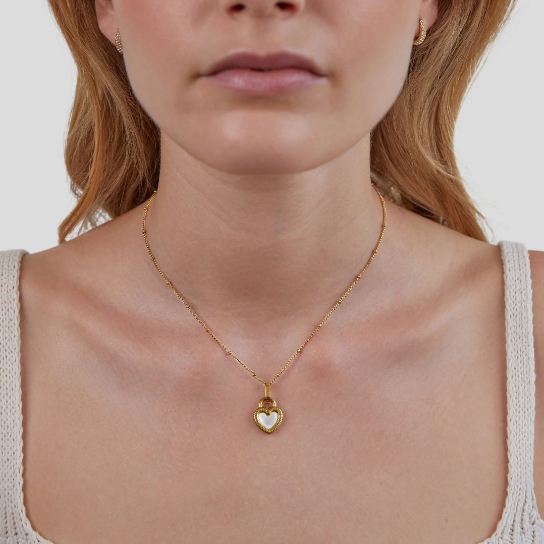 'Falling For You' Collier en forme de cœur réversible