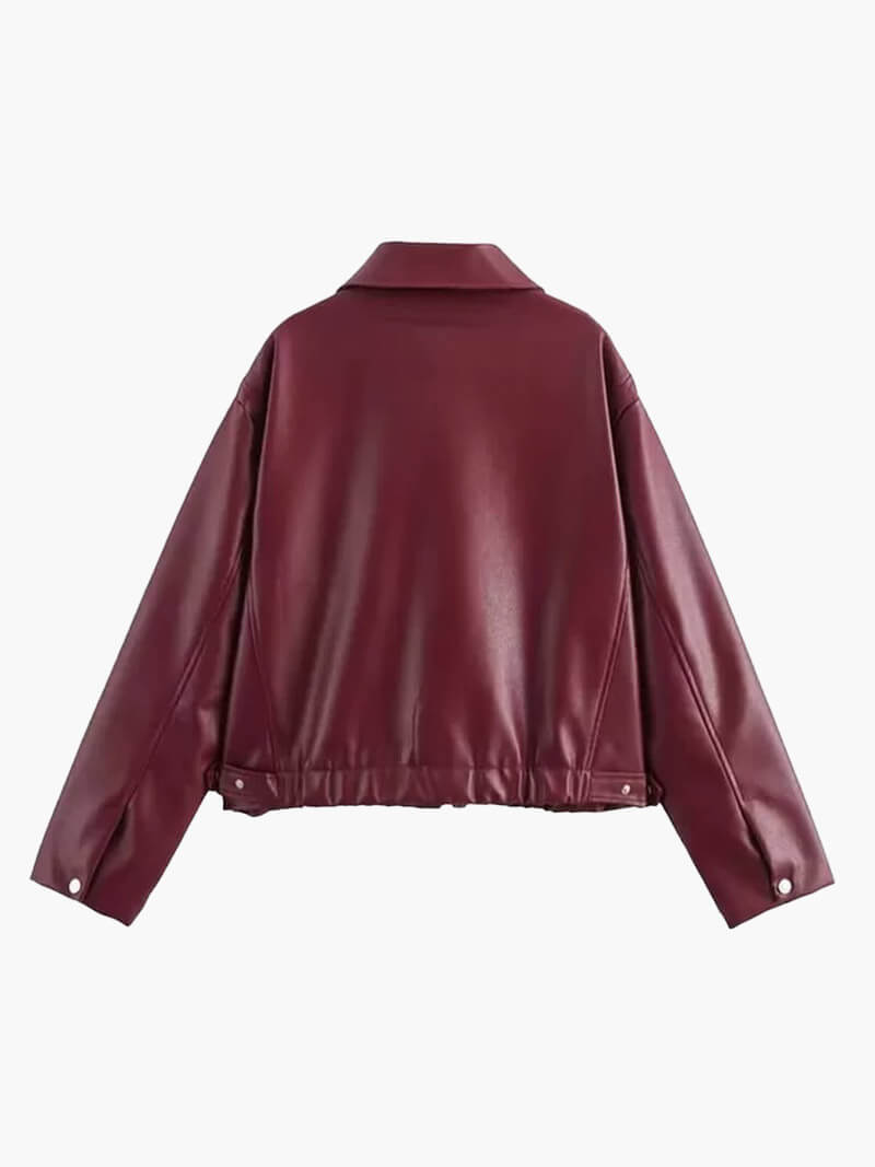 Reveré™  | Veste en cuir rouge